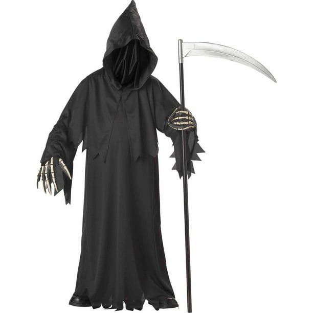 Boys Ghastly Ghoul Grim Reaper Costume Fancy Dress Halloween Ghost Spirit Outfit